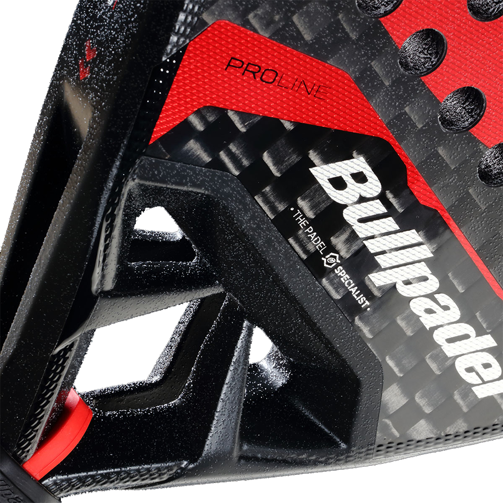 Bullpadel Vertex 04 12K Carbon Fibre Padel Racket - Black / Red