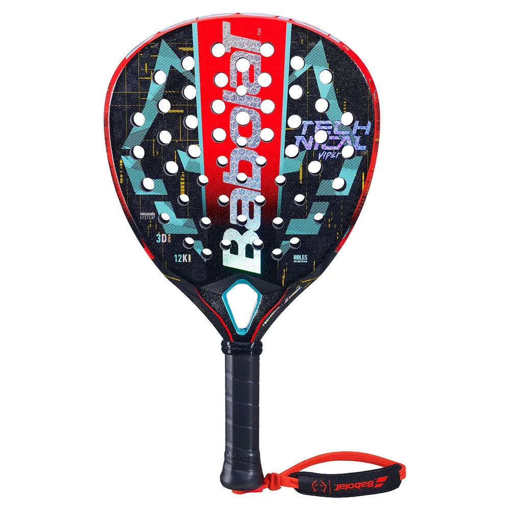 Babolat Technical Viper Juan Lebron 12K Carbon Fibre Padel Racket - Black / Red / Turquoise