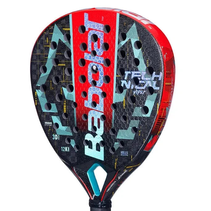 Babolat Technical Viper Juan Lebron 12K Carbon Fibre Padel Racket - Black / Red / Turquoise