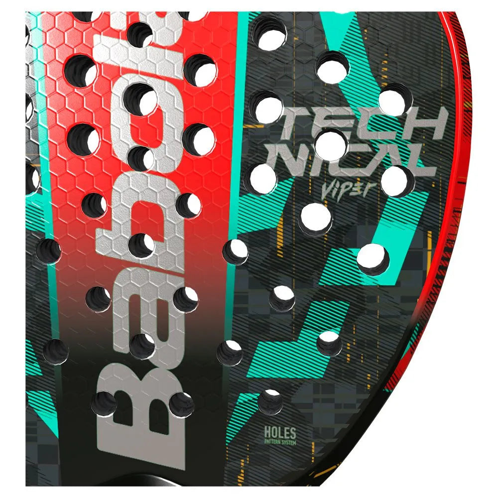 Babolat Technical Viper Juan Lebron 12K Carbon Fibre Padel Racket - Black / Red / Turquoise