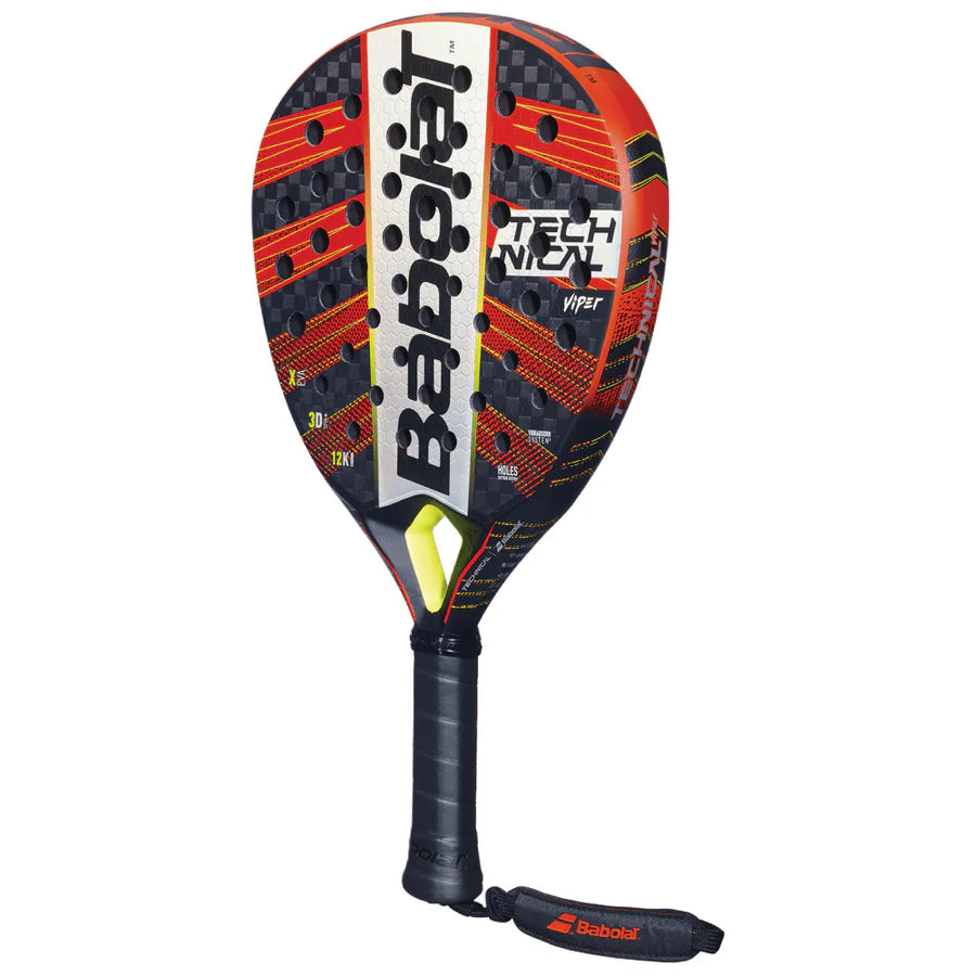 Babolat Technical Viper 12K Carbon Fibre Padel Racket - Black / Red