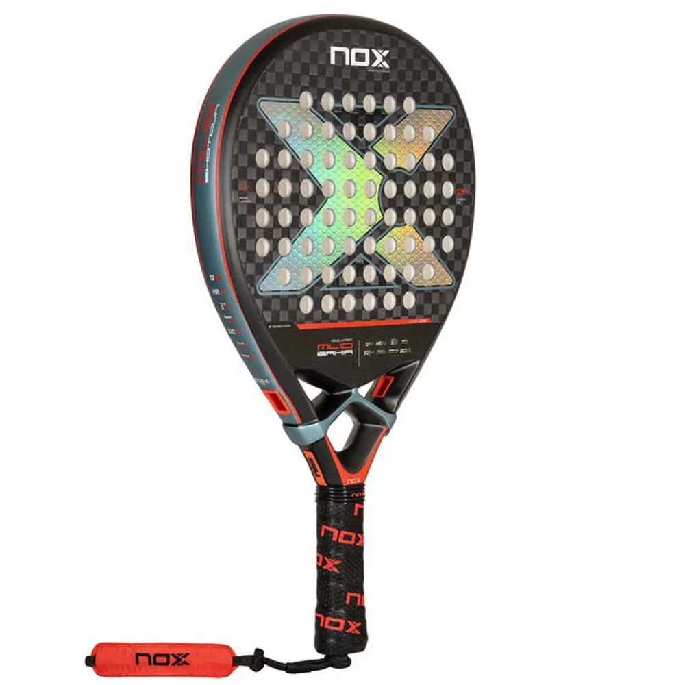 NOX ML10  Bahia 12K Carbon Fibre Padel Racket - Black / Silver / Red