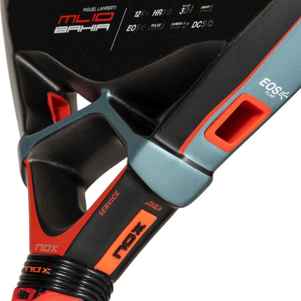 NOX ML10  Bahia 12K Carbon Fibre Padel Racket - Black / Silver / Red