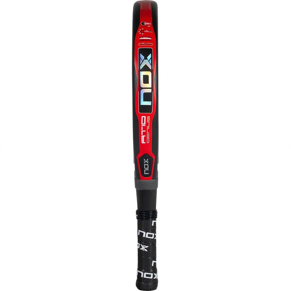 NOX AT10 Genius 18K Carbon Fibre Padel Racket By Agustin Tapia - Black / Red