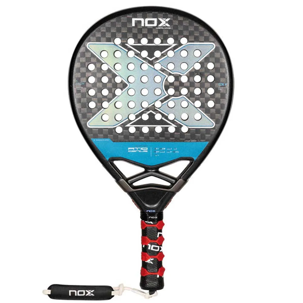 NOX AT10 12K Carbon Fibre Padel Racket - Grey / Silver / Blue