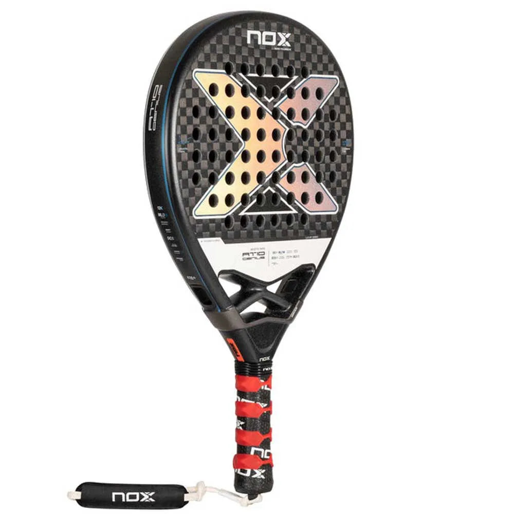 NOX AT10 12K Carbon Fibre Padel Racket - Grey / Silver / Blue