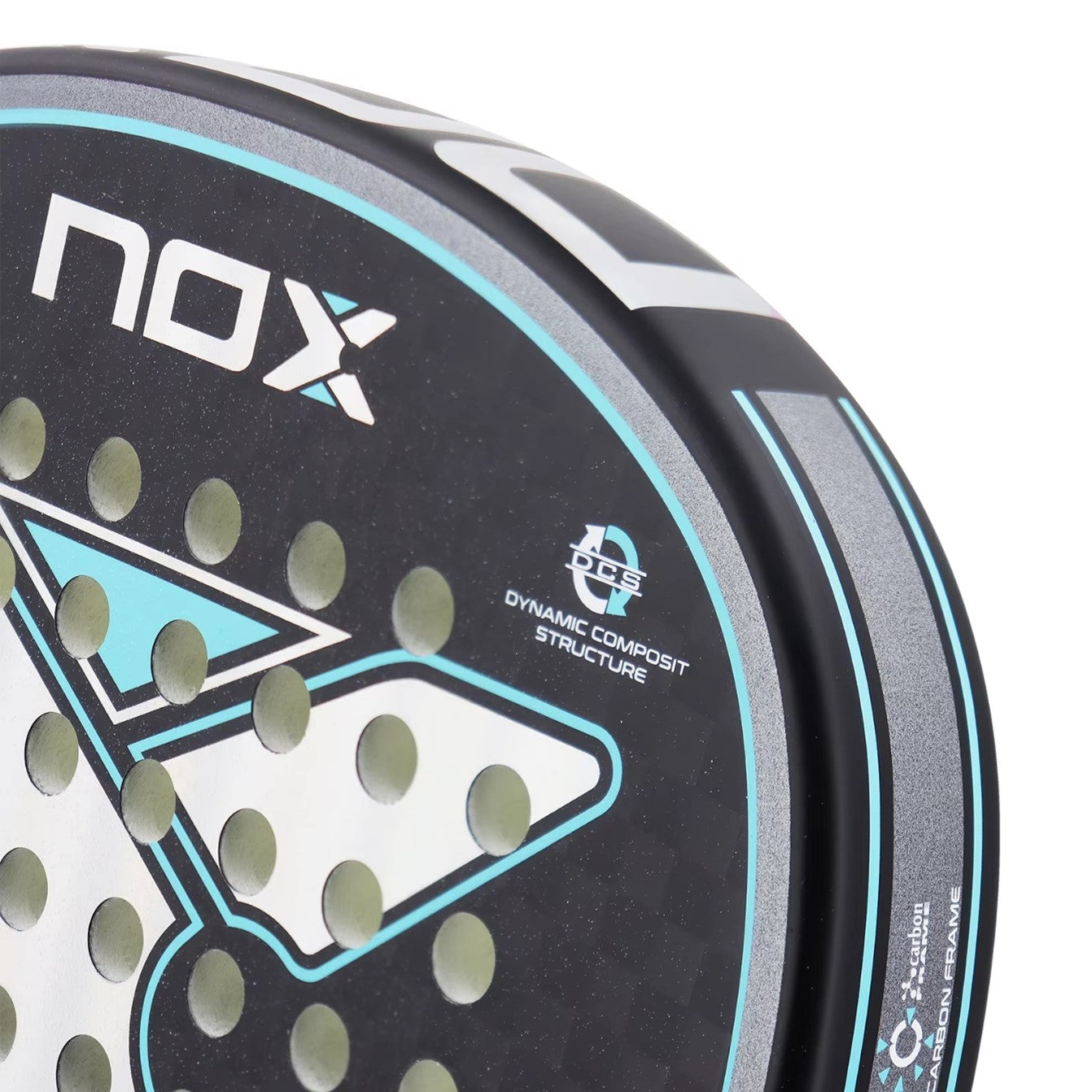 NOX SET Exclusive Series 12K Carbon Fibre Padel Racket - Black / Turquoise / Silver