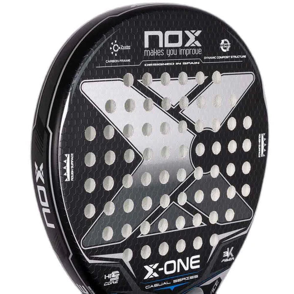 NOX X-ONE 3K Carbon Fibre Padel Racket - Black / Grey