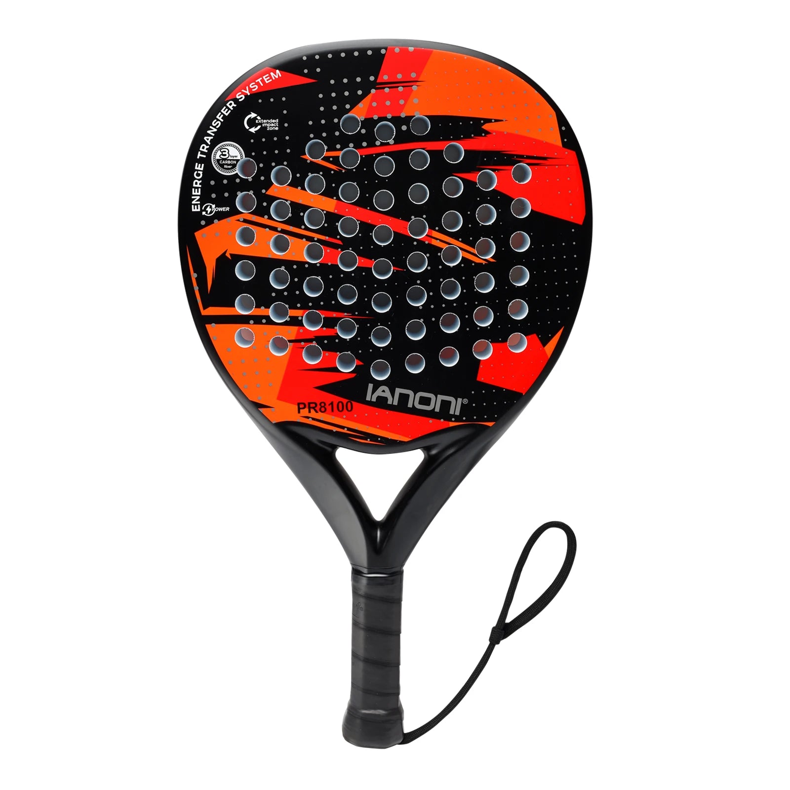 IANONI 3K Carbon Fibre Padel Racket - Black / Red