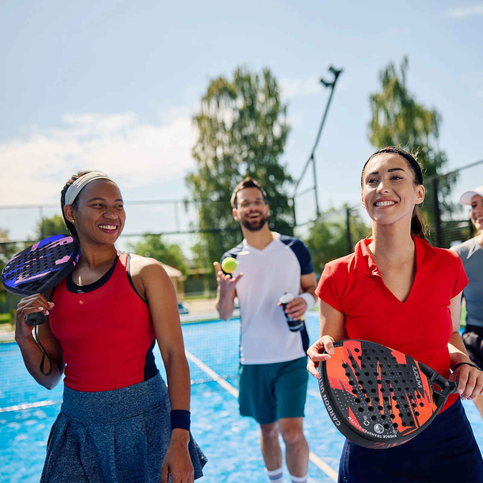 IANONI 3K Carbon Fibre Padel Racket - Black / Red