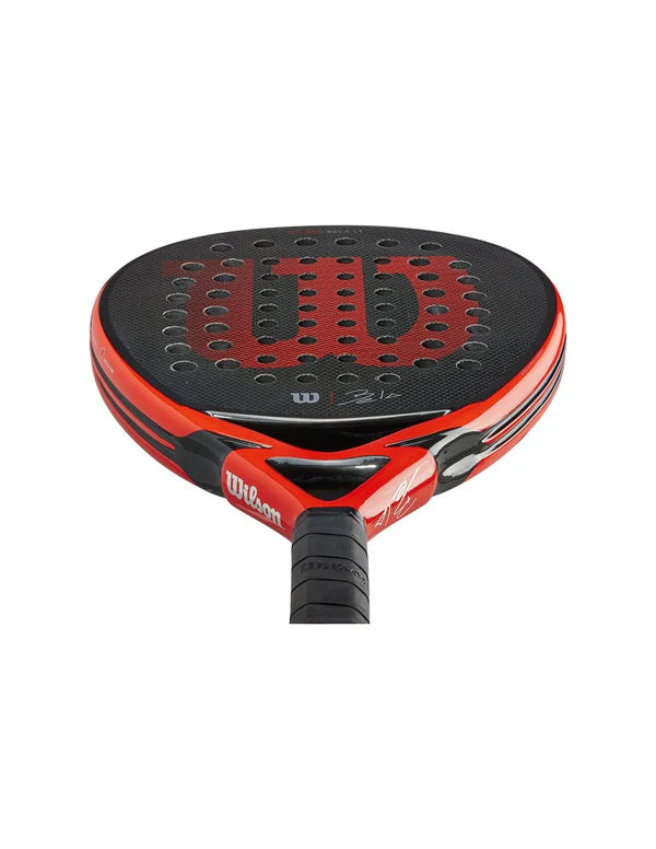 Wilson Bela Elite Carbon Fibre Padel Racket - Black / Red